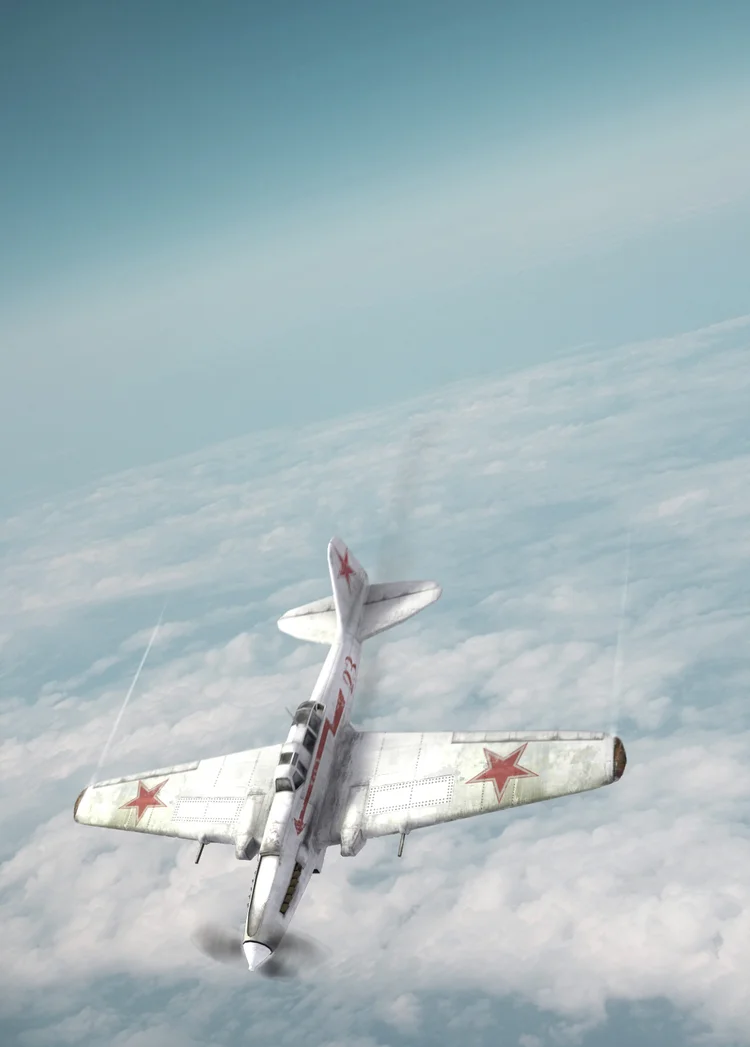 IL-2 Sturmovik illustration: diving through clouds