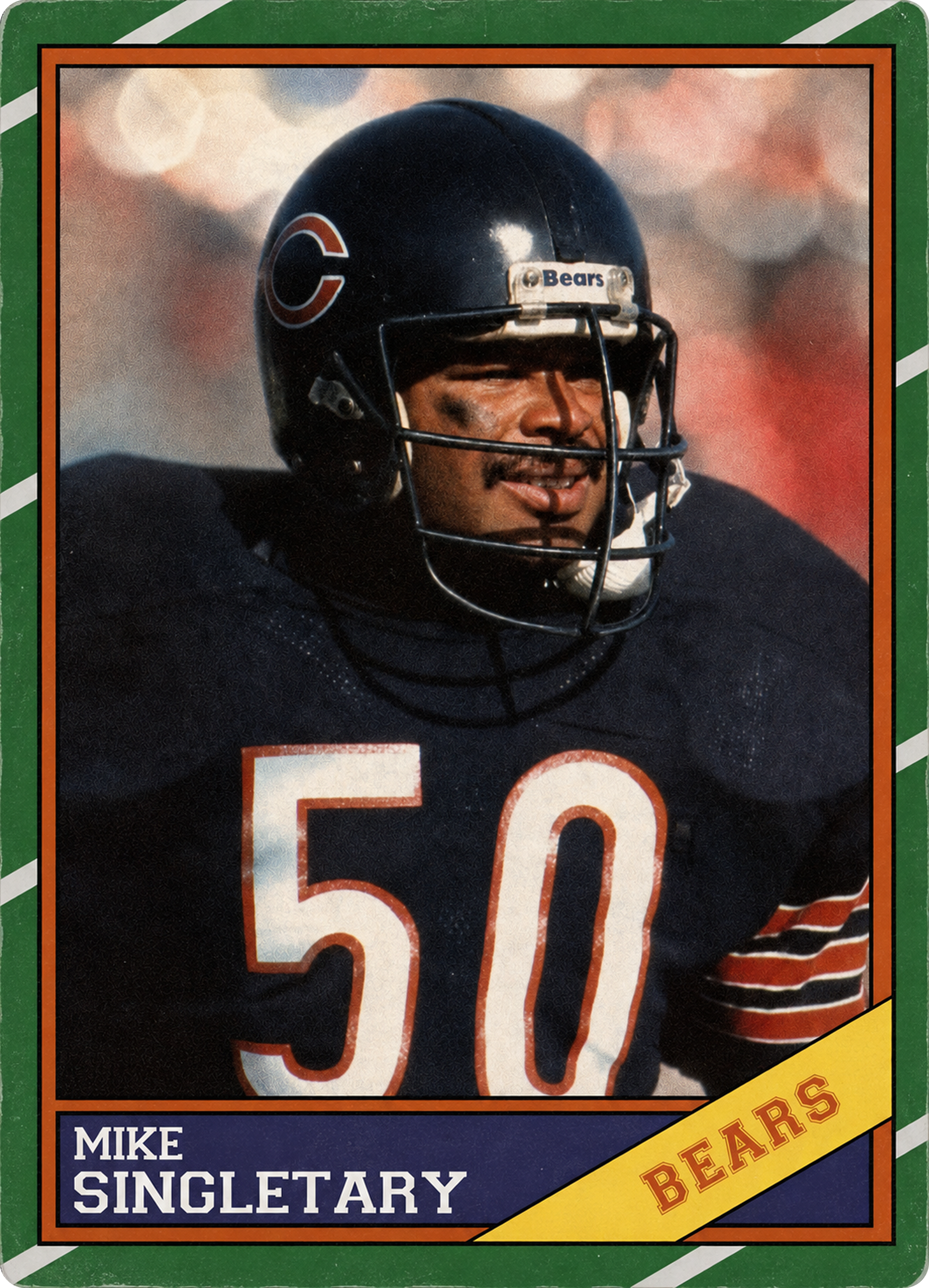 Vintage Mike Singletary Chicago Bears trading card